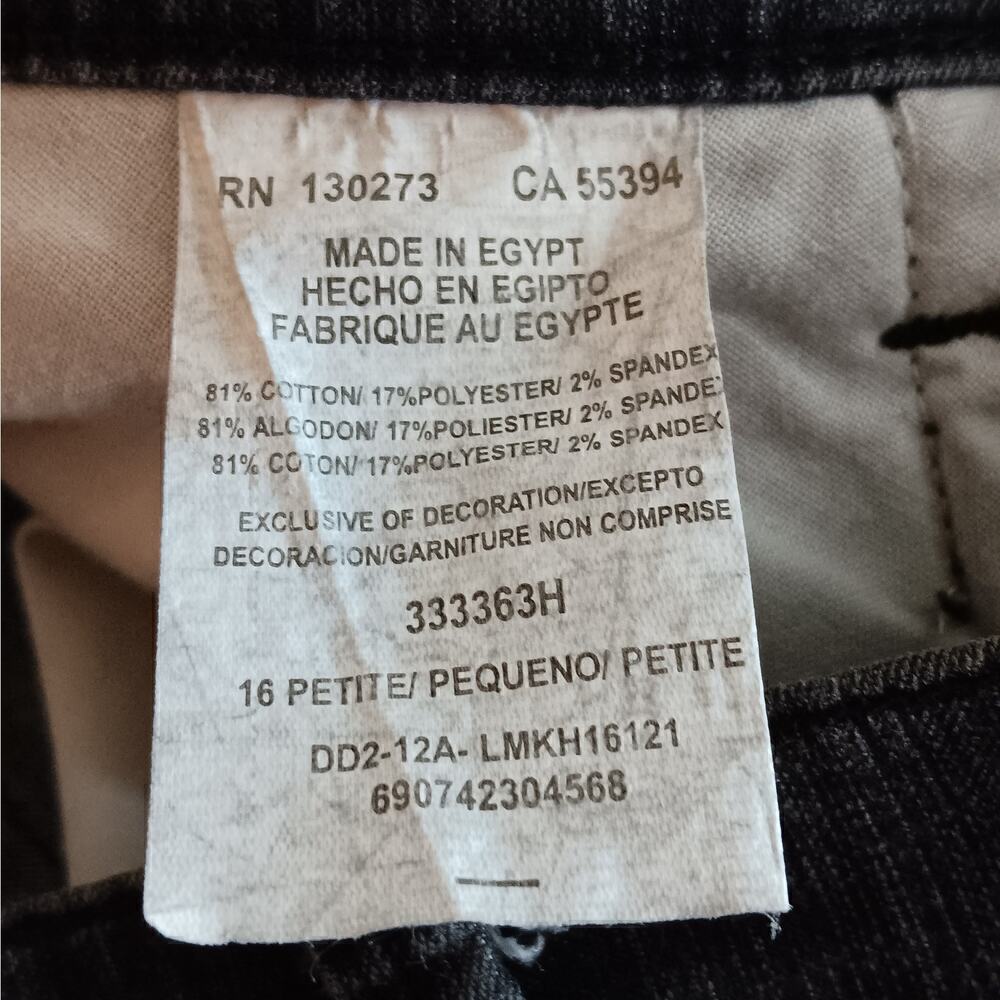 Lee Classic Fit At The Waist Faded Black Denim Capris Size 16P - Picture 5 of 6